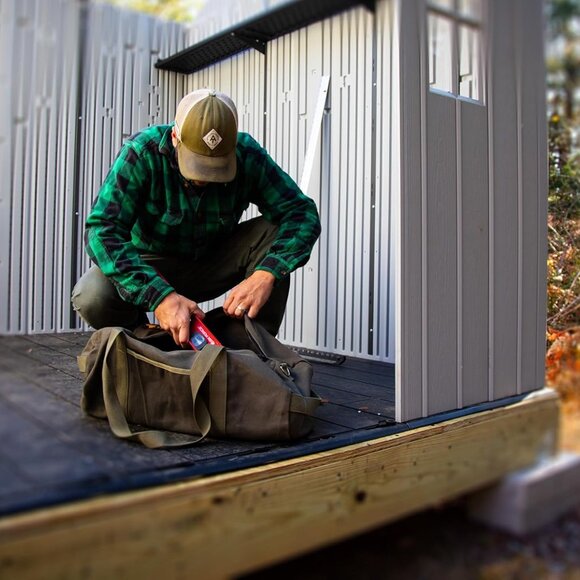 Waxed Canvas All Purpose Military Style Duffle Bag, Water-Resistant, Adjustable - Picture 5 of 12